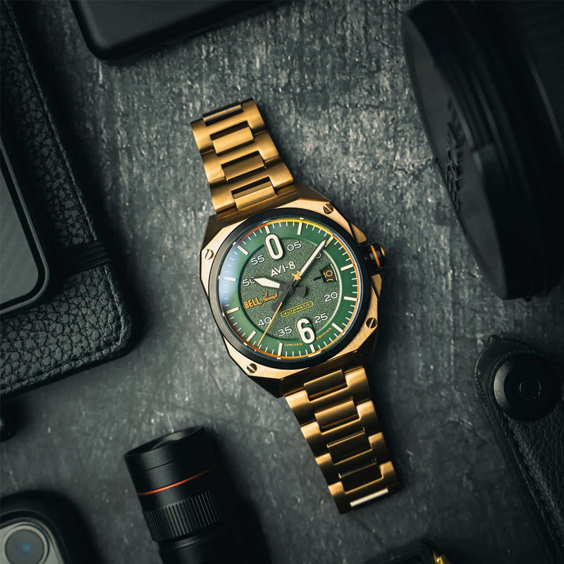 AVI-8 Bell X-1 Glamorous Glennis Automatic Mojave Green Ltd Edition Watch #AV-4106-44