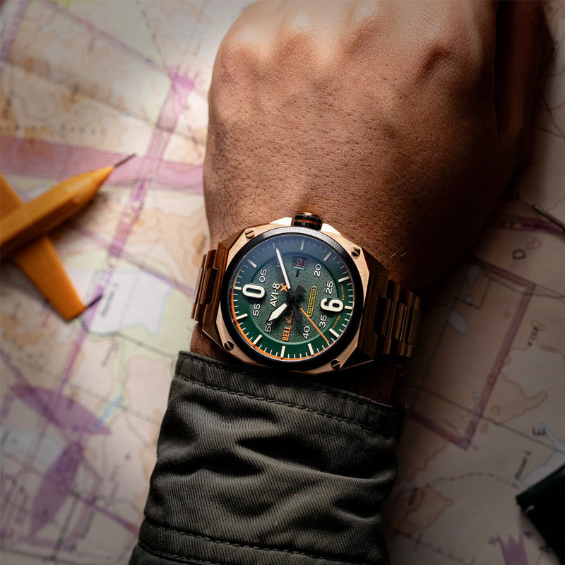 AVI-8 Bell X-1 Glamorous Glennis Automatic Mojave Green Ltd Edition Watch #AV-4106-44