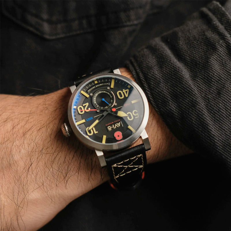 AVI-8 Royal British Legion Meca-Quartz LE Watch with Black Onyx Dial #AV-4108-RBL-01