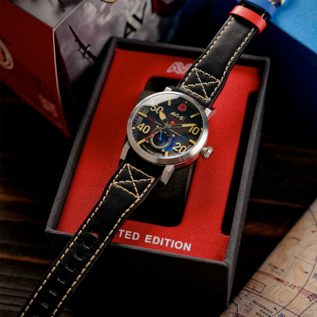 AVI-8 Royal British Legion Meca-Quartz LE Watch with Black Onyx