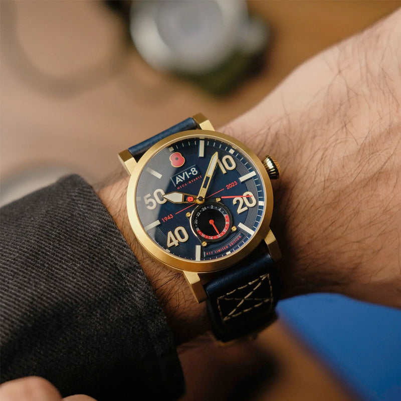 AVI-8 Royal British Legion Meca-Quartz LE Watch with Midnight Blue Dial #AV-4108-RBL-03