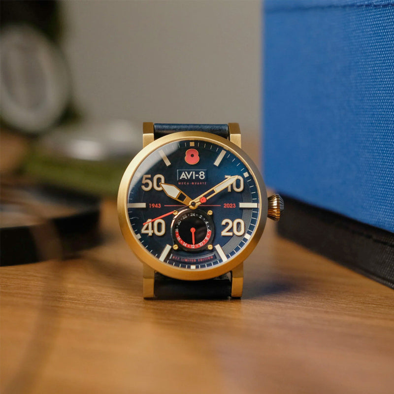 AVI-8 Royal British Legion Meca-Quartz LE Watch with Midnight Blue Dial #AV-4108-RBL-03