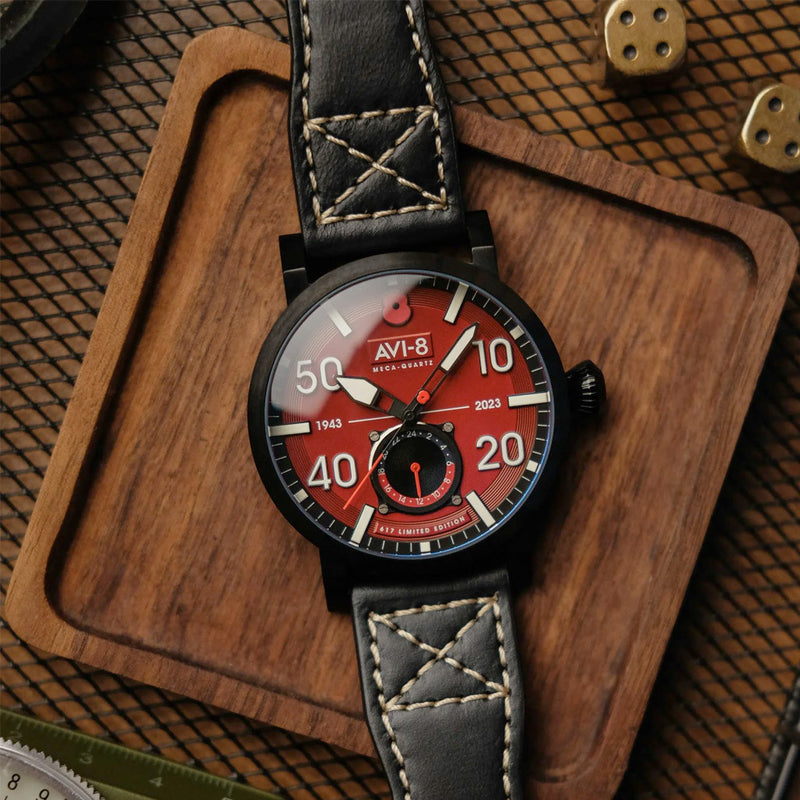 AVI-8 Royal British Legion Meca-Quartz LE Watch with Red Merlot Dial #AV-4108-RBL-04