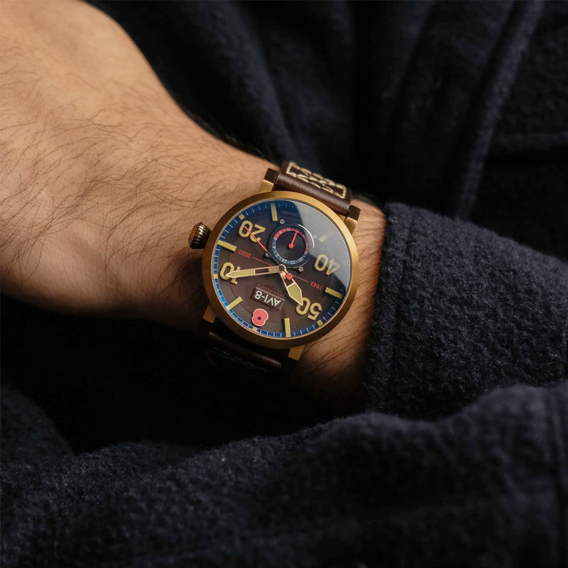 AVI-8 Royal British Legion Meca-Quartz LE Watch with Carbon Brown Dial #AV-4108-RBL-05