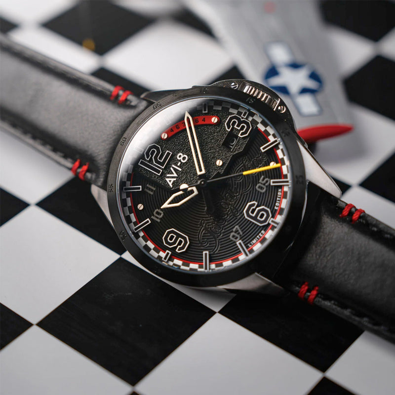 AVI-8 P-51 Mustang Twilight Tear Automatic LE with Twilight Black Dial #AV-4111-01