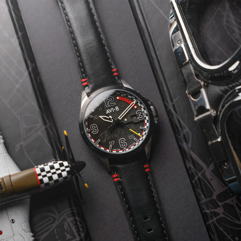 AVI-8 P-51 Mustang Twilight Tear Automatic LE with Twilight Black Dial #AV-4111-01