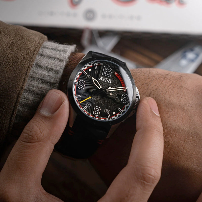 AVI-8 P-51 Mustang Twilight Tear Automatic LE with Twilight Black Dial #AV-4111-01