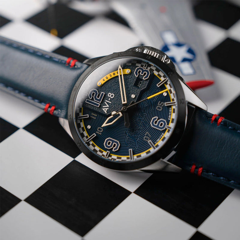 AVI-8 P-51 Mustang Twilight Tear Automatic LE with Twilight Blue Dial #AV-4111-02