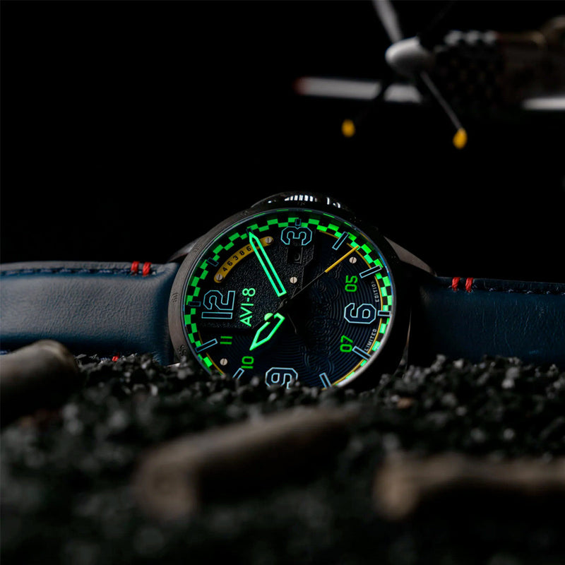 AVI-8 P-51 Mustang Twilight Tear Automatic LE with Twilight Blue Dial #AV-4111-02