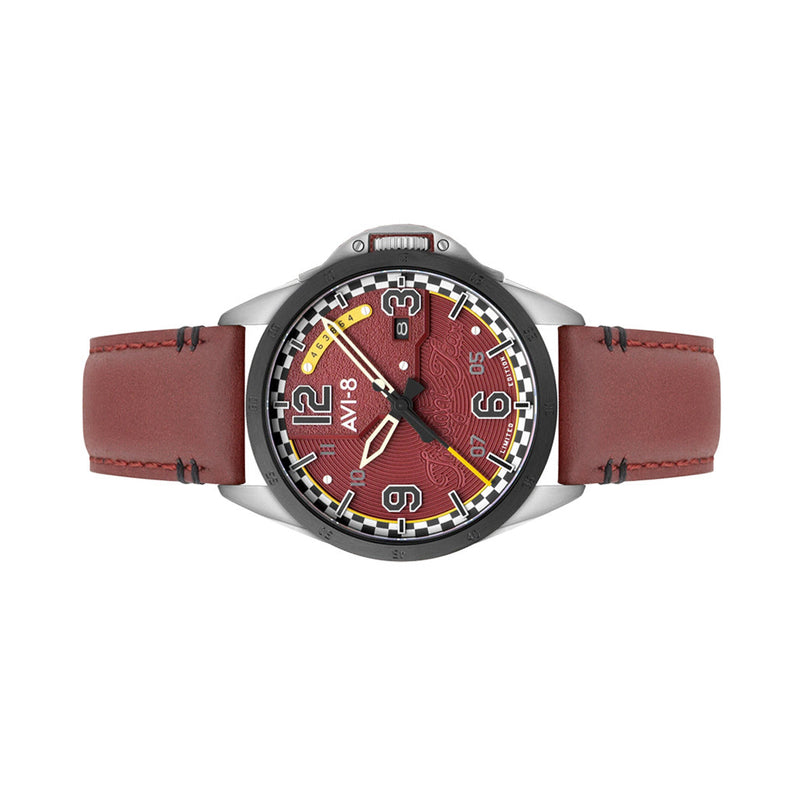 AVI-8 P-51 Mustang Twilight Tear Automatic LE with Twilight Red Dial #AV-4111-03