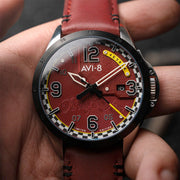 AVI-8 P-51 Mustang Twilight Tear Automatic LE with Twilight Red Dial #AV-4111-03