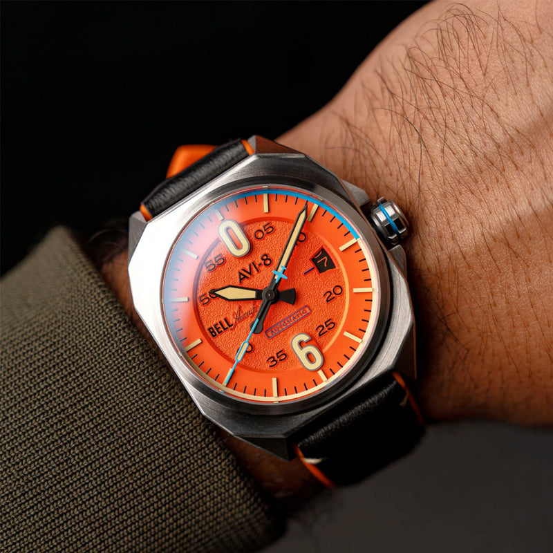 AVI-8 Bell X-1 Machbuster Automatic Orange Dial #AV-4115-02