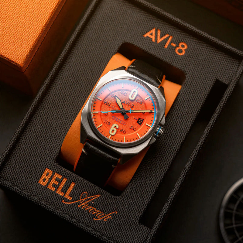 AVI-8 Bell X-1 Machbuster Automatic Orange Dial #AV-4115-02