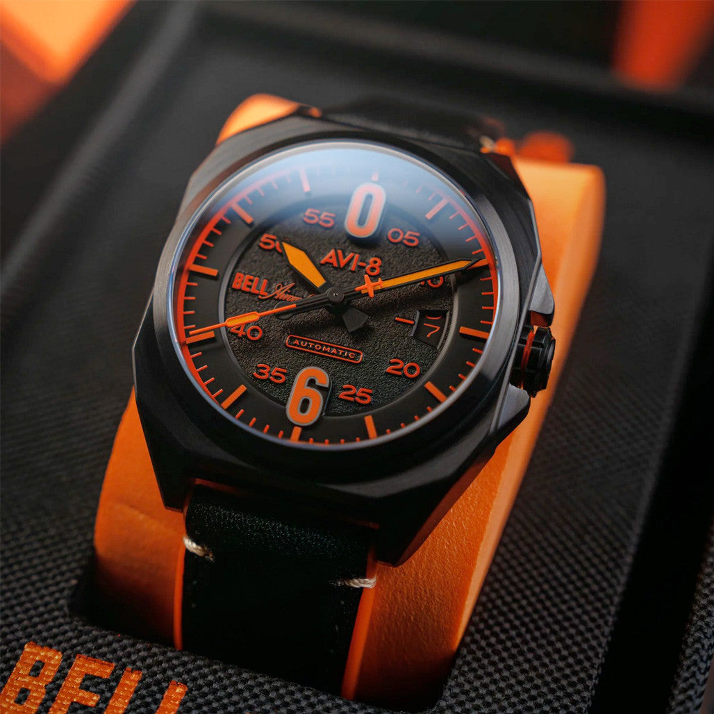 AVI-8 Bell X-1 Machbuster Automatic Jet Black Dial #AV-4115-04