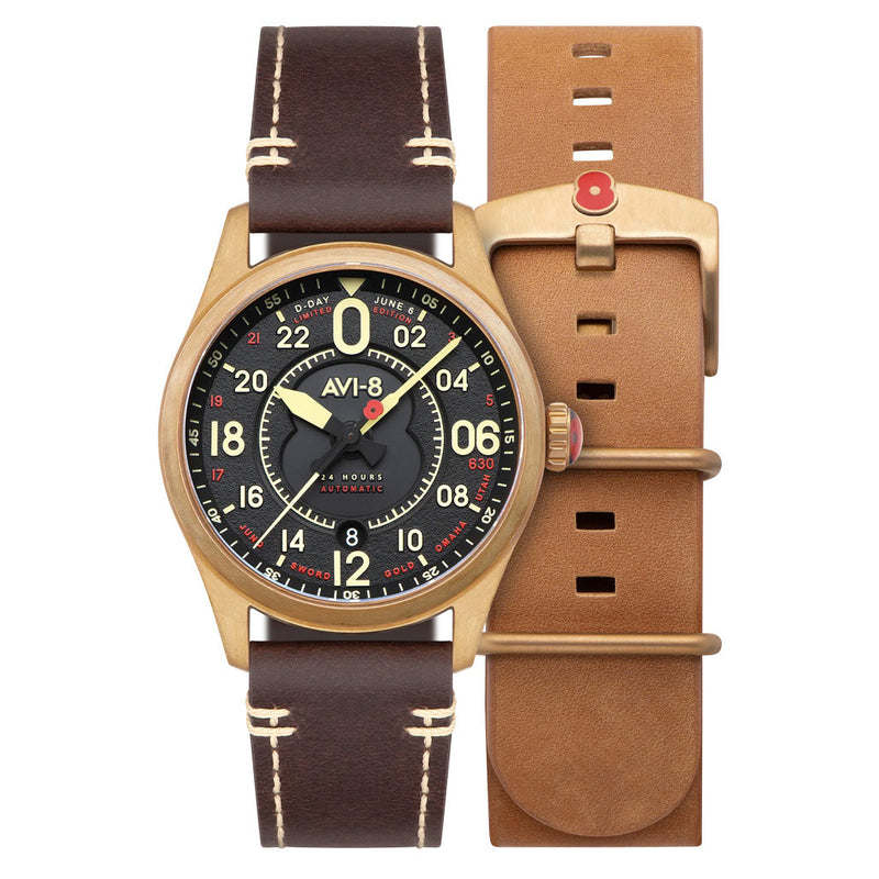 AVI-8 Spitfire D-Day 80 Royal British Legion 24 Hour Automatic Bronze LE #AV-4116-RBL-01