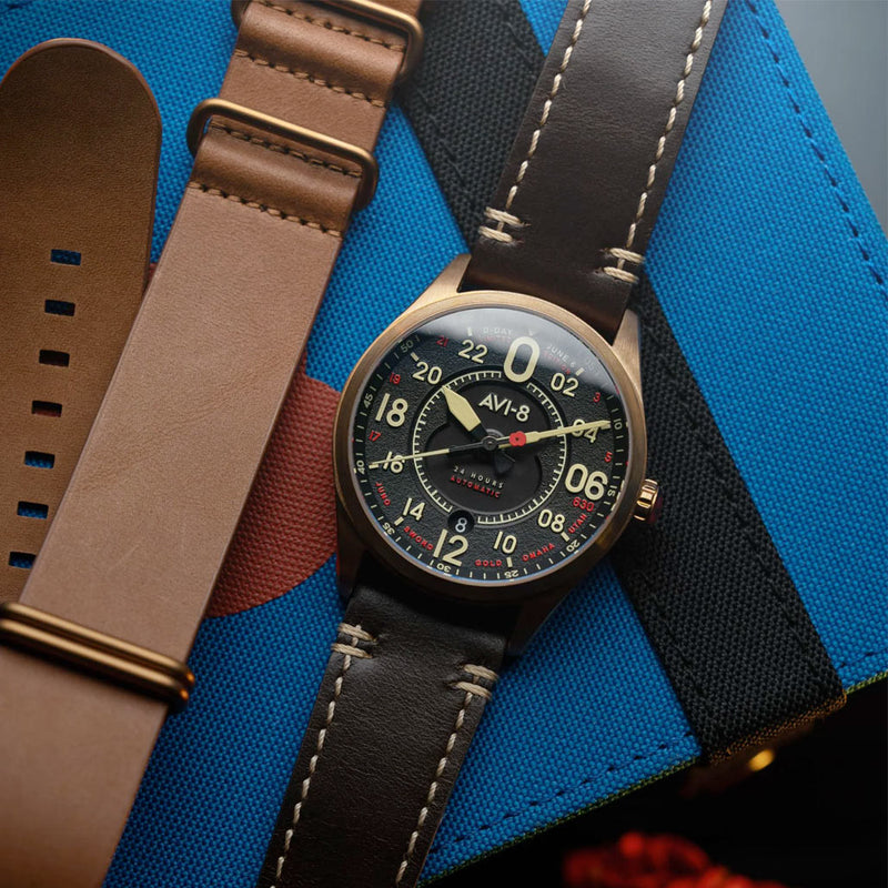 AVI-8 Spitfire D-Day 80 Royal British Legion 24 Hour Automatic Bronze LE #AV-4116-RBL-01