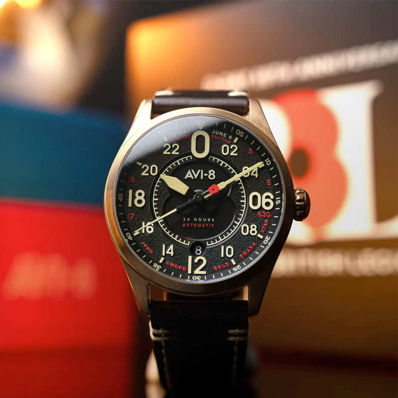 AVI-8 Spitfire D-Day 80 Royal British Legion 24 Hour Automatic Bronze LE #AV-4116-RBL-01