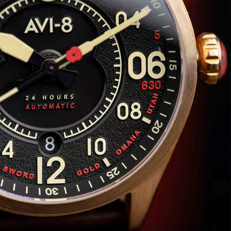 AVI-8 Spitfire D-Day 80 Royal British Legion 24 Hour Automatic Bronze LE #AV-4116-RBL-01