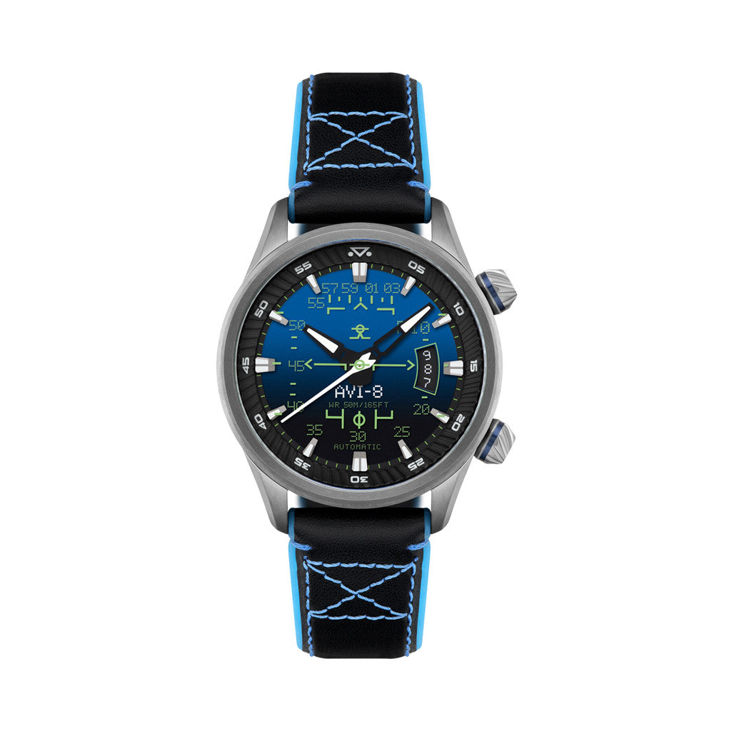 AVI-8 Hawker Harrier HUD Automatic with Gradient Blue Dial #AV