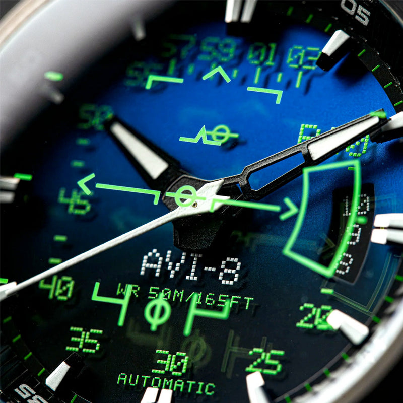 AVI-8 Hawker Harrier HUD Automatic with Gradient Blue Dial #AV-4117-01