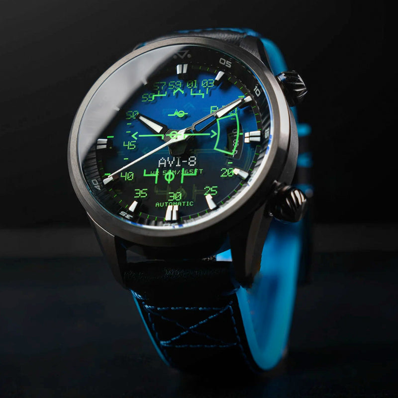 AVI-8 Hawker Harrier HUD Automatic with Gradient Blue Dial #AV-4117-01