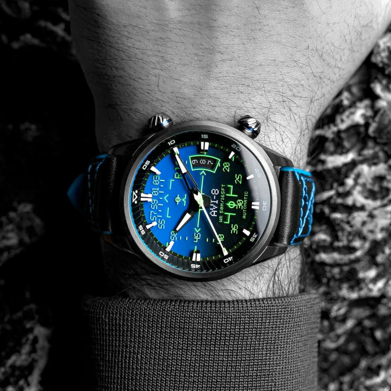 AVI-8 Hawker Harrier HUD Automatic with Gradient Blue Dial #AV-4117-01