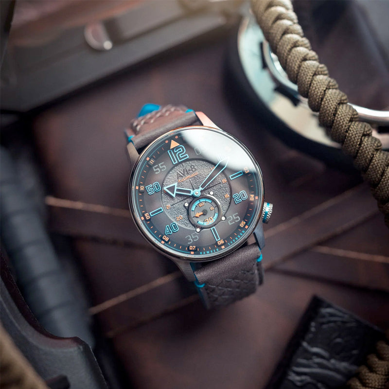AVI-8 Hawker Typhoon Baldwin Automatic Iron Blue Dial #AV-4119-03