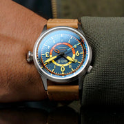 AVI-8 Flyboy Wingman Worldtimer GMT with Atlantic Blue Dial #AV-4120-01