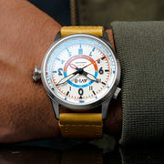 AVI-8 Flyboy Wingman Worldtimer GMT with Sand Green Dial #AV-4120-02