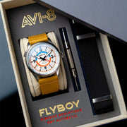 AVI-8 Flyboy Wingman Worldtimer GMT with Sand Green Dial #AV-4120-02