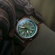 AVI-8 Flyboy Wingman Worldtimer GMT with Jungle Green Dial #AV-4120-05