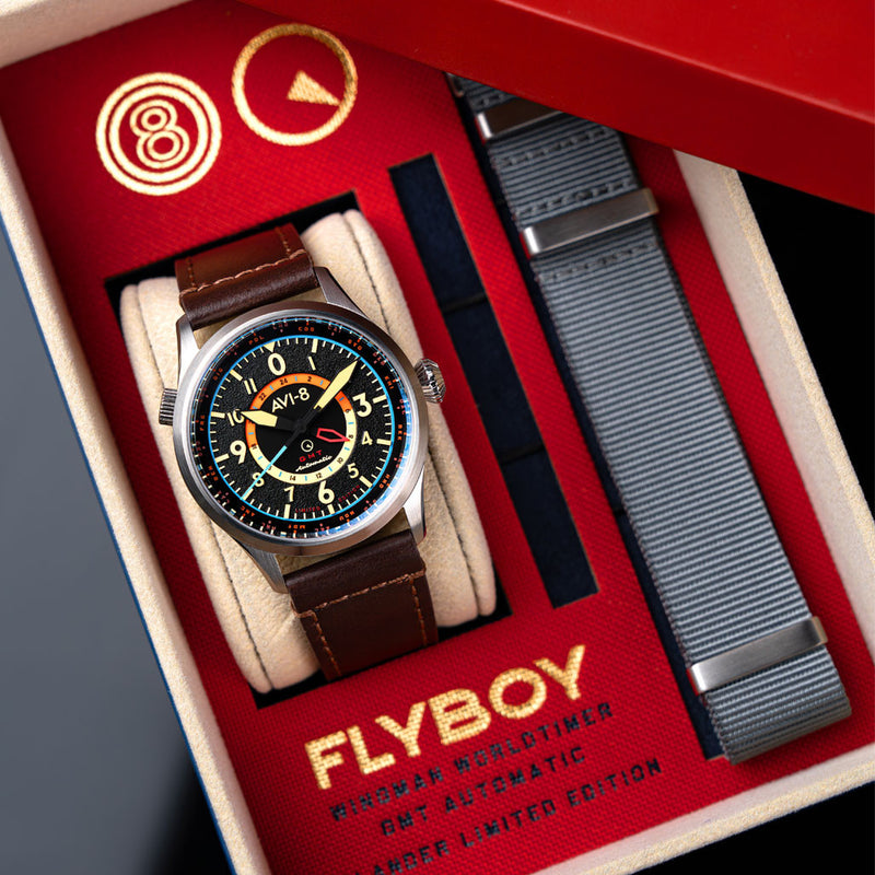 AVI-8 x Islander Limited Edition Flyboy Wingman Worldtimer GMT #AV-4120-06