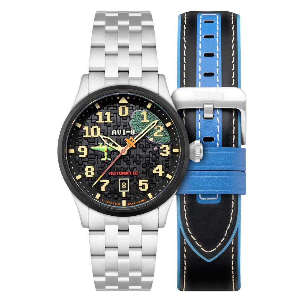 AVI-8 FLYBOY Capcom 1942 Automatic Pixel LE Silver Ace #AV-4121-11