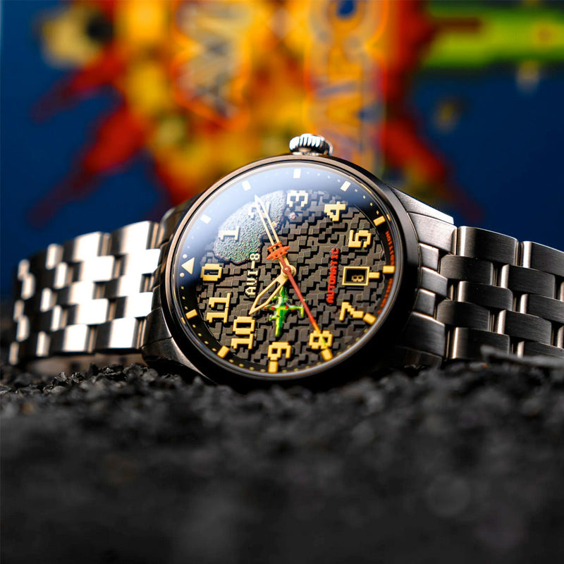 AVI-8 FLYBOY Capcom 1942 Automatic Pixel LE Silver Ace #AV-4121-11