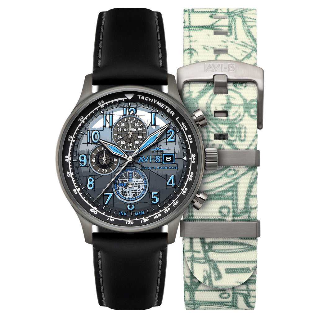 AVI-8 Hawker Hurricane Inkdial Chronograph Limited Edition #AV