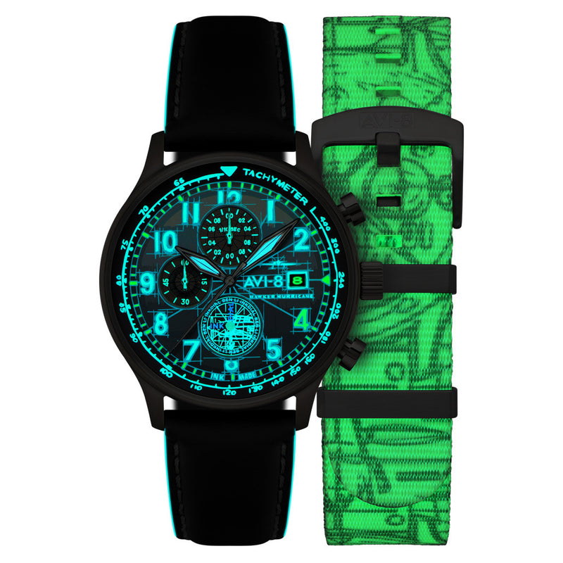 AVI-8  Hawker Hurricane Inkdial Chronograph Limited Edition #AV-4123-01