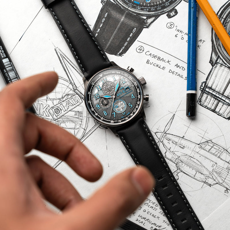AVI-8  Hawker Hurricane Inkdial Chronograph Limited Edition #AV-4123-01