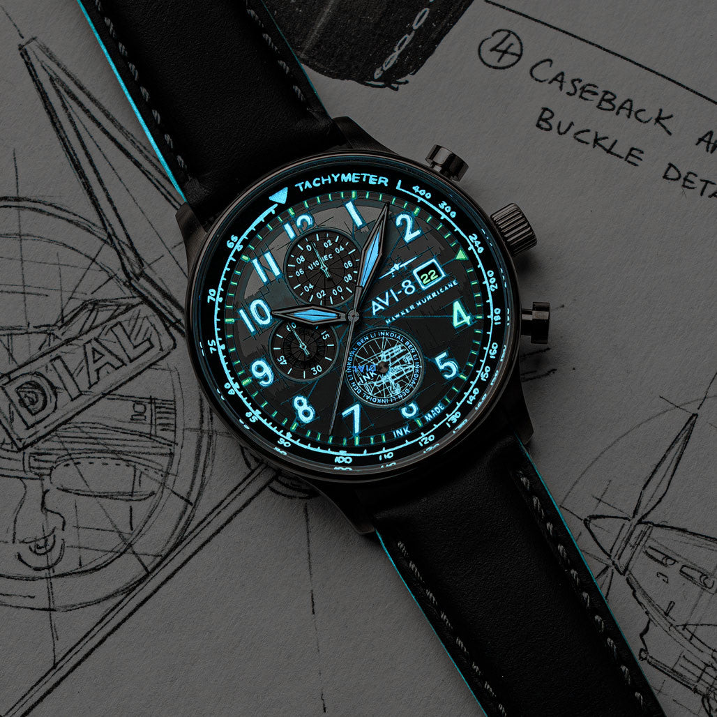AVI-8 Hawker Hurricane Inkdial Chronograph Limited Edition #AV