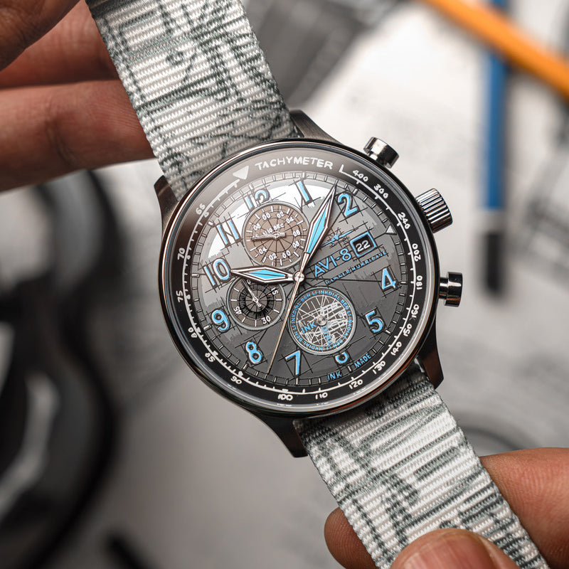 AVI-8  Hawker Hurricane Inkdial Chronograph Limited Edition #AV-4123-01