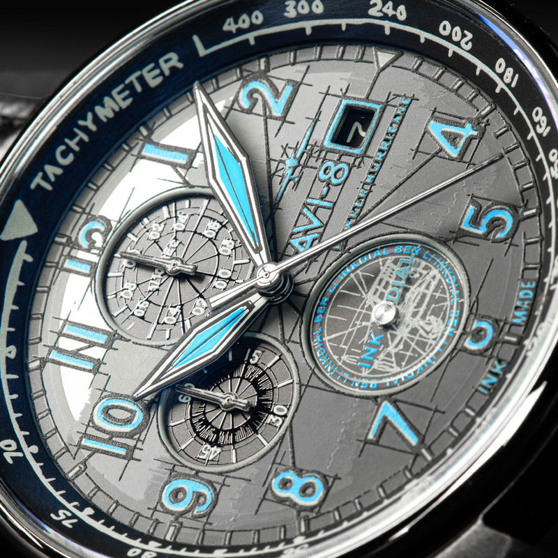 AVI-8  Hawker Hurricane Inkdial Chronograph Limited Edition #AV-4123-01