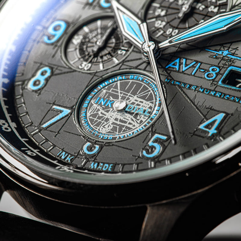 AVI-8  Hawker Hurricane Inkdial Chronograph Limited Edition #AV-4123-01
