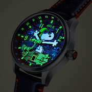 AVI-8 x Peanuts Snoopy Flying Ace GMT Automatic in Sketchbook Blue #AV-4136-02