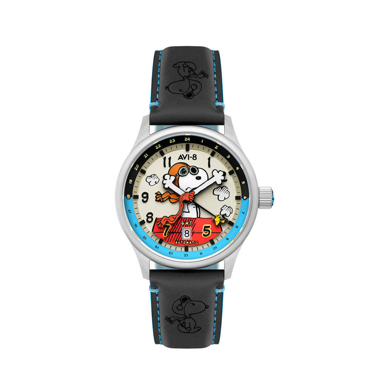 AVI-8 x Peanuts Snoopy Flying Ace GMT Automatic in Cream Brigade #AV-4136-03