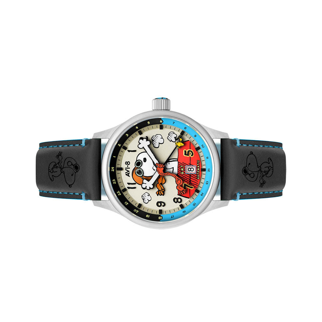 AVI-8 x Peanuts Snoopy Flying Ace GMT Automatic in Cream Brigade