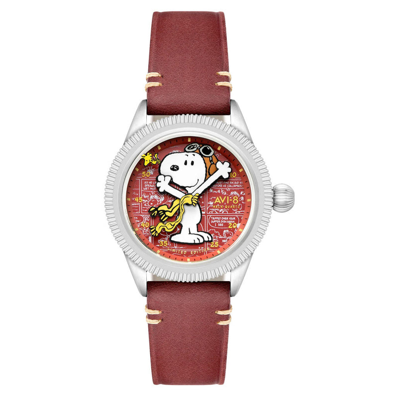 AVI-8 x Peanuts Flyboy Airmaster 40 Meca-Quartz Snoopy Flying Ace #AV-4138-02