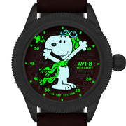 AVI-8 x Peanuts Flyboy Airmaster 40 Meca-Quartz Snoopy Flying Ace #AV-4138-02