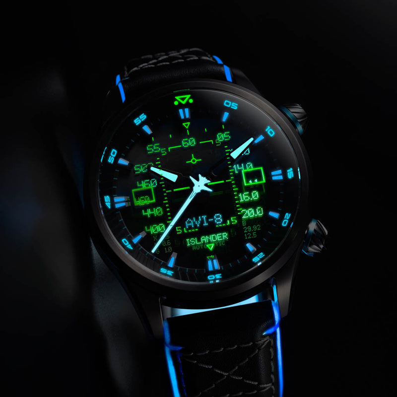 AVI-8 x Islander Limited Edition F-14 HUD Automatic with Gradient Blue Dial #AV-4142-LIW01