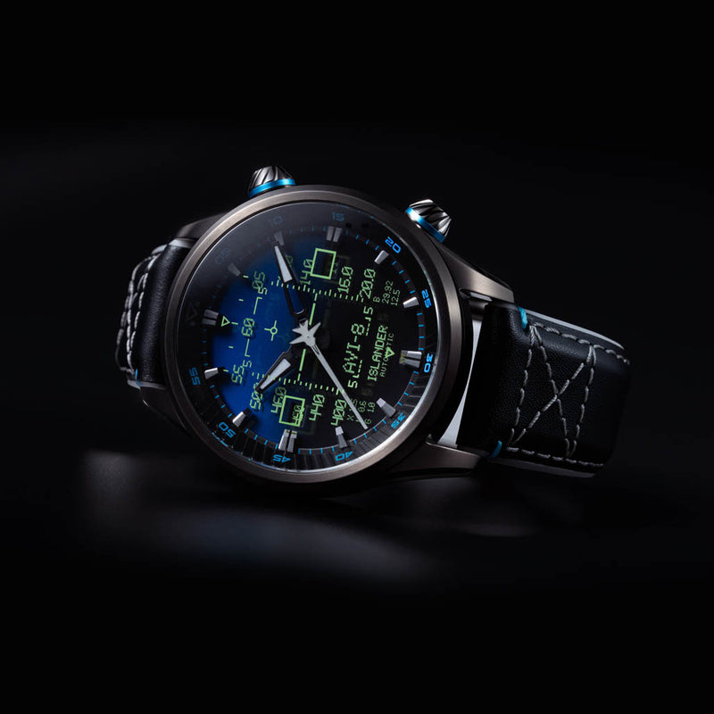 AVI-8 x Islander Limited Edition F-14 HUD Automatic with Gradient Blue Dial #AV-4142-LIW01