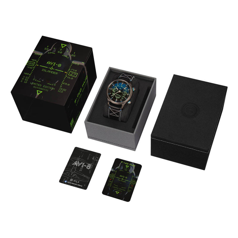 AVI-8 x Islander Limited Edition F-14 HUD Automatic with Gradient Blue Dial #AV-4142-LIW01