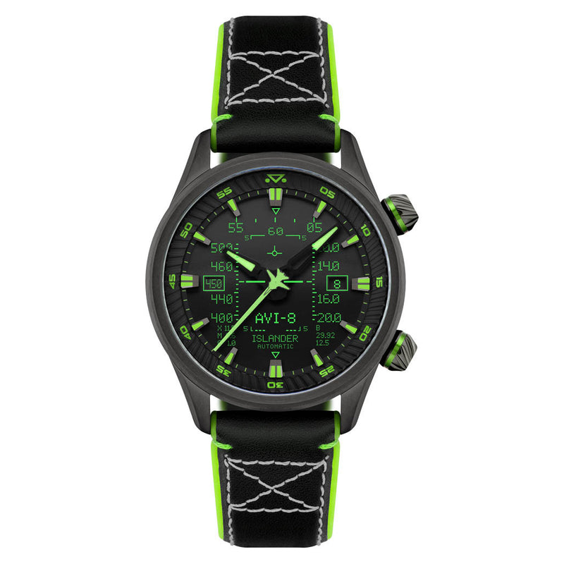 AVI-8 x Islander Limited Edition F-14 HUD Automatic with Gradient Charcoal Dial #AV-4142-LIW02